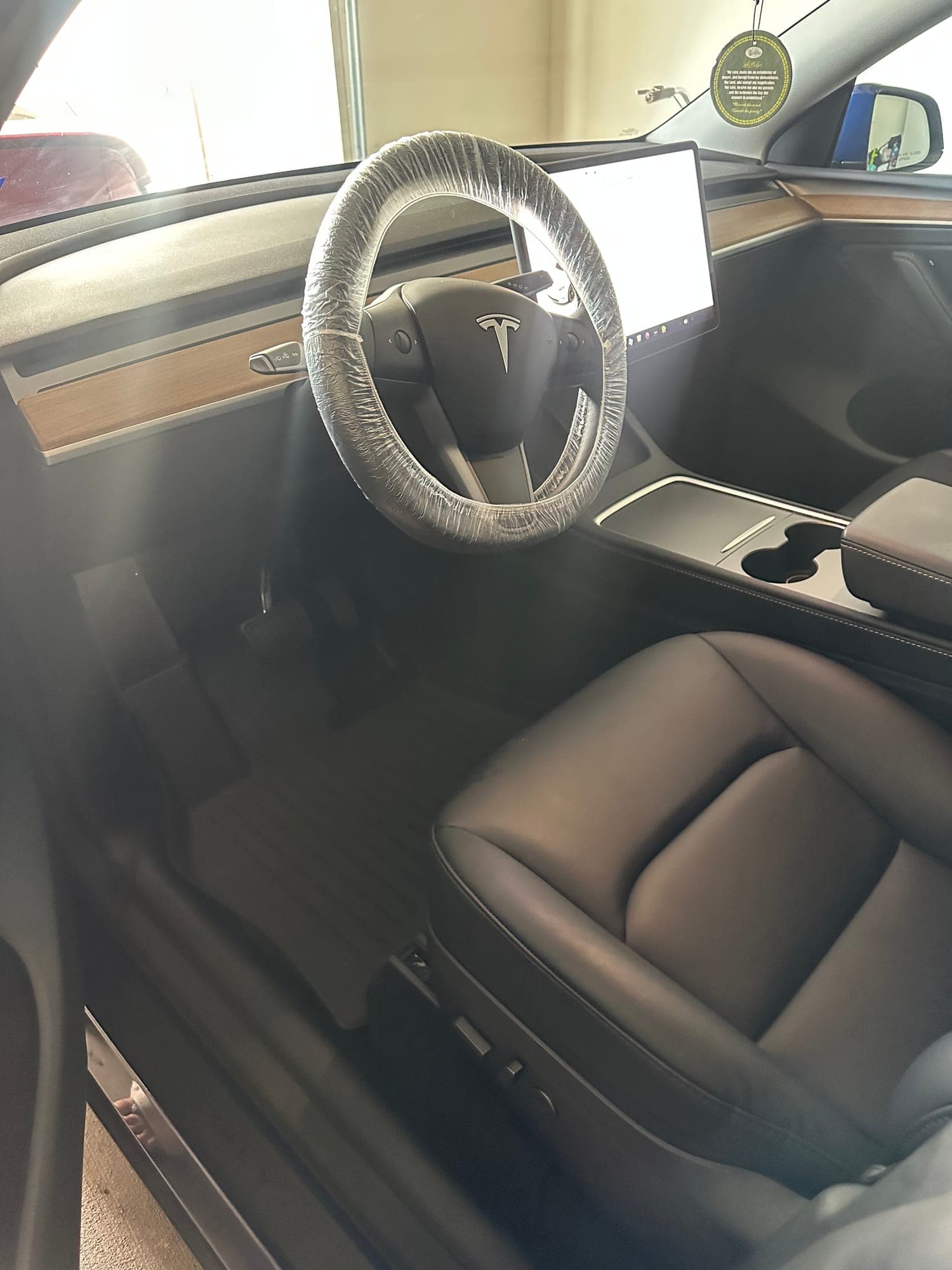Interior detailing on a Tesla Model 3 in Aliana TX | Fresh Path Mobile Detailing